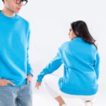 crewneck sweatshirt basic- BLUE SKY