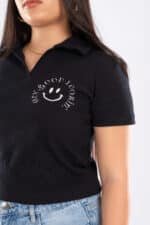 EMBROIDERY -Short Sleeve Polo smile - Image 4
