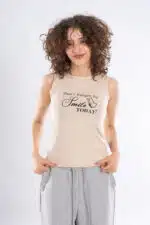 EMBROIDERY -SMILE -Sleeveless Top
