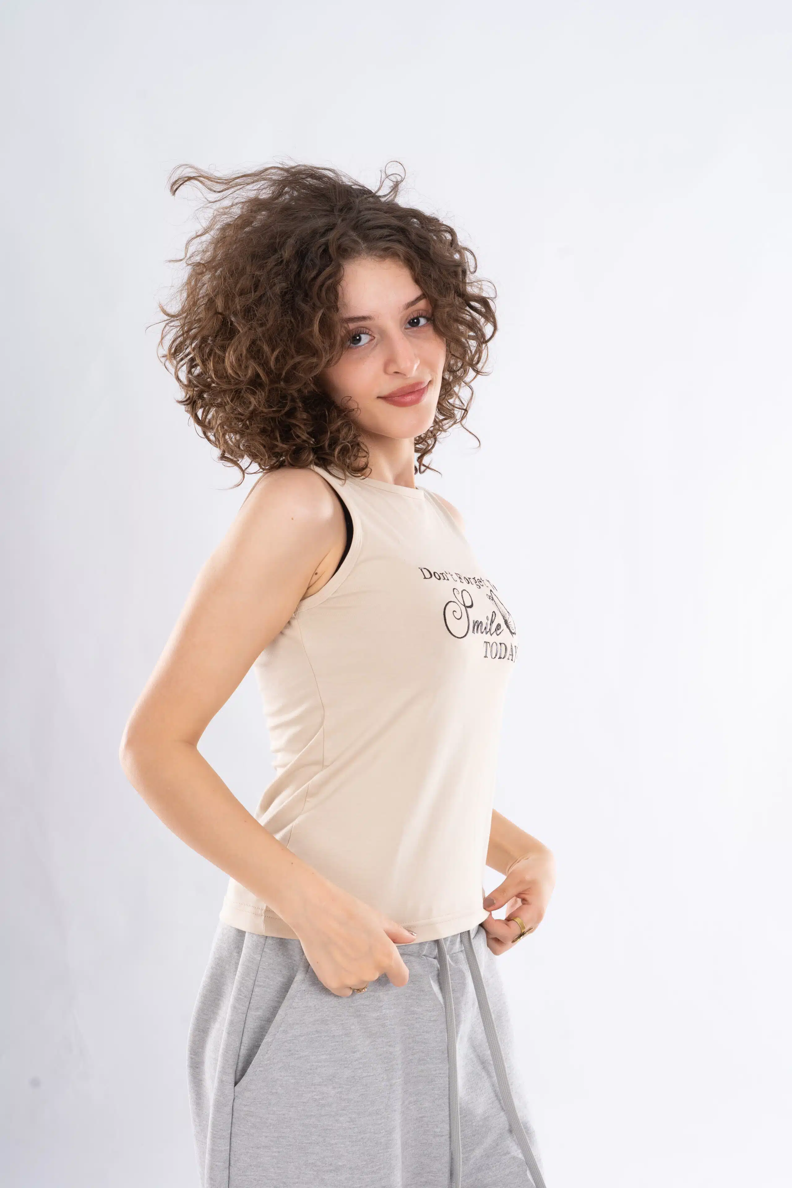 EMBROIDERY -SMILE -Sleeveless Top - Image 3