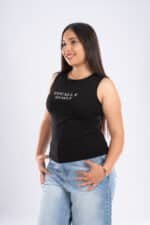 EMBROIDERY -MY SELF -Sleeveless Top - Image 3