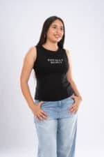 EMBROIDERY -MY SELF -Sleeveless Top - Image 4