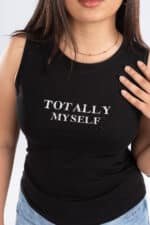 EMBROIDERY -MY SELF -Sleeveless Top