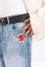 EMBROIDERY -JEANS -FLOWERS
