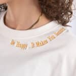 EMBROIDERY T-Shirt-BE HAPPY Oversized